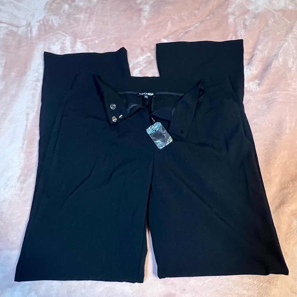 Fashion Nova Black Wide Leg Pants